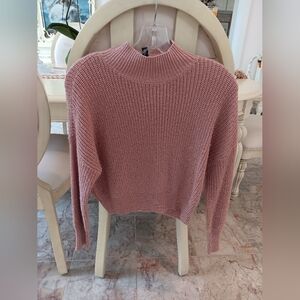 Designer KnotSisters Long Sleeve Pink Crop Top Sweater
